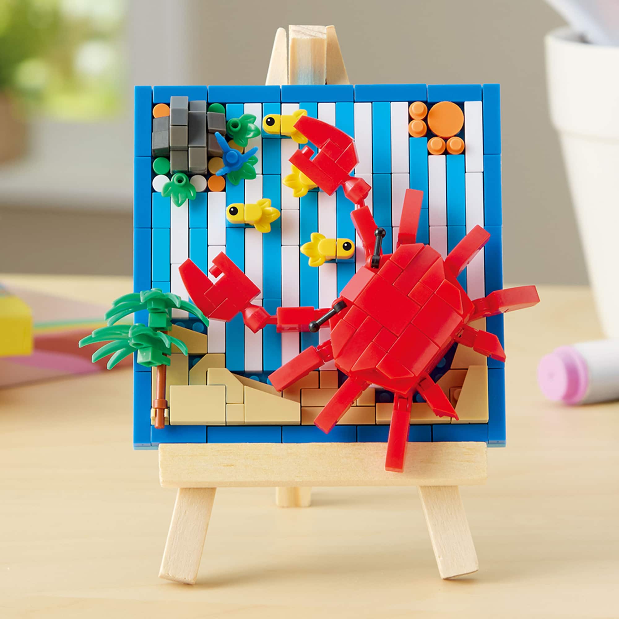 Crab Brick Art Kit with Wooden Easel by Make Market®